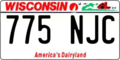 WI license plate 775NJC
