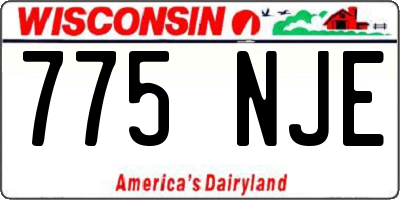WI license plate 775NJE