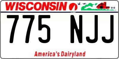 WI license plate 775NJJ