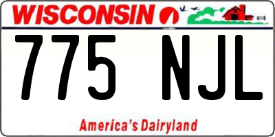 WI license plate 775NJL