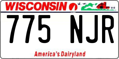 WI license plate 775NJR