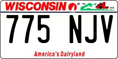 WI license plate 775NJV