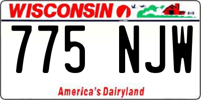 WI license plate 775NJW