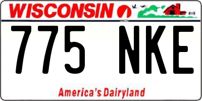 WI license plate 775NKE
