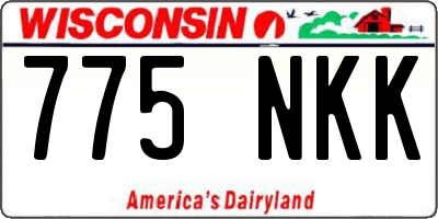 WI license plate 775NKK