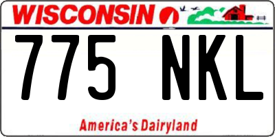 WI license plate 775NKL