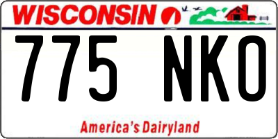 WI license plate 775NKO