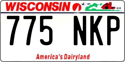 WI license plate 775NKP