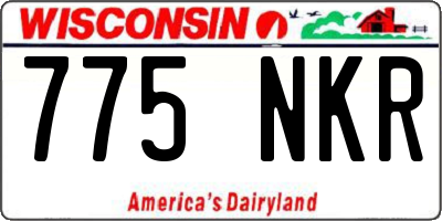 WI license plate 775NKR