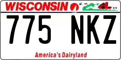 WI license plate 775NKZ
