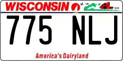 WI license plate 775NLJ