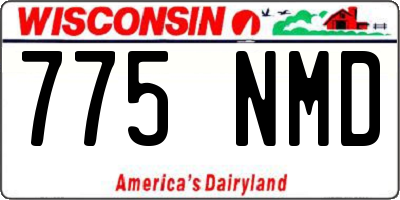 WI license plate 775NMD