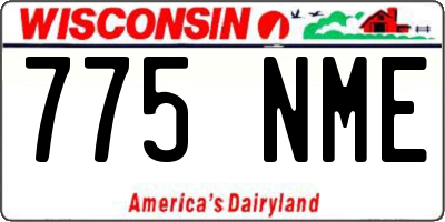 WI license plate 775NME