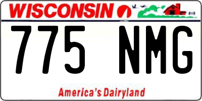 WI license plate 775NMG