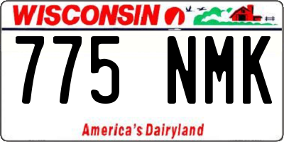 WI license plate 775NMK