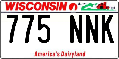WI license plate 775NNK