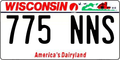 WI license plate 775NNS