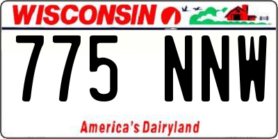 WI license plate 775NNW