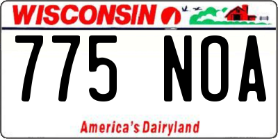 WI license plate 775NOA