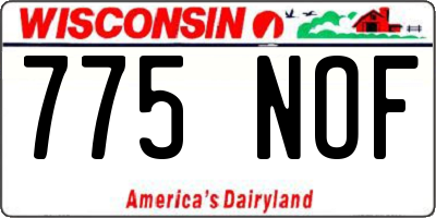 WI license plate 775NOF