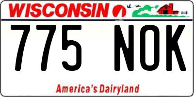 WI license plate 775NOK