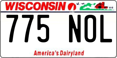 WI license plate 775NOL