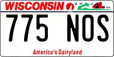 WI license plate 775NOS