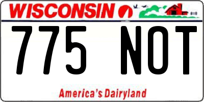 WI license plate 775NOT
