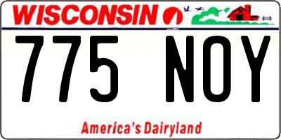 WI license plate 775NOY