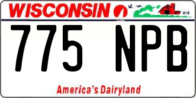 WI license plate 775NPB