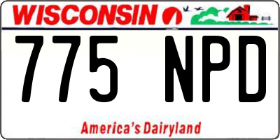 WI license plate 775NPD