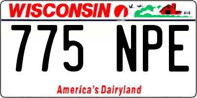 WI license plate 775NPE