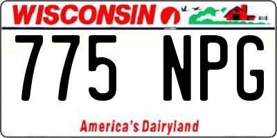 WI license plate 775NPG