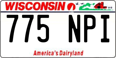 WI license plate 775NPI