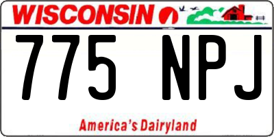 WI license plate 775NPJ