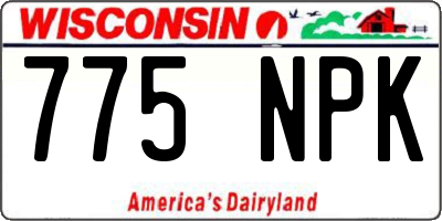 WI license plate 775NPK