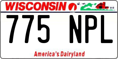 WI license plate 775NPL