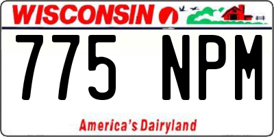 WI license plate 775NPM