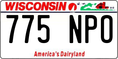 WI license plate 775NPO