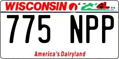 WI license plate 775NPP
