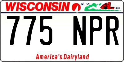WI license plate 775NPR