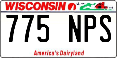 WI license plate 775NPS