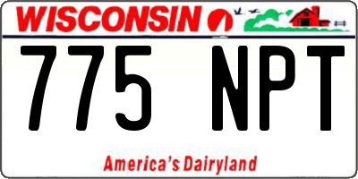 WI license plate 775NPT