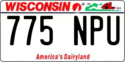 WI license plate 775NPU