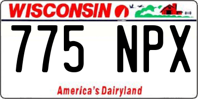 WI license plate 775NPX