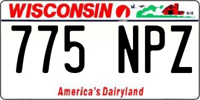 WI license plate 775NPZ