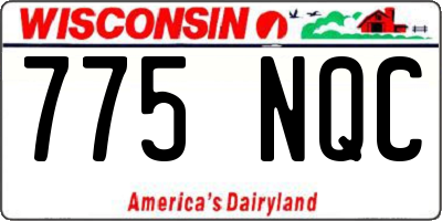 WI license plate 775NQC