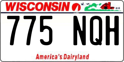 WI license plate 775NQH