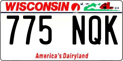 WI license plate 775NQK