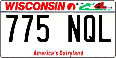 WI license plate 775NQL